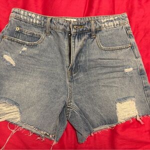 Distressed Denim Shorts
